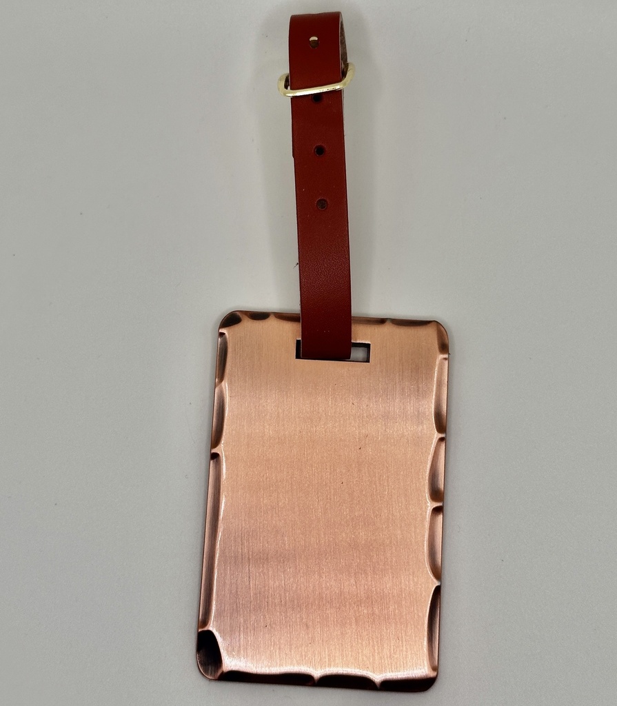 Hammered Bag Tag - etched