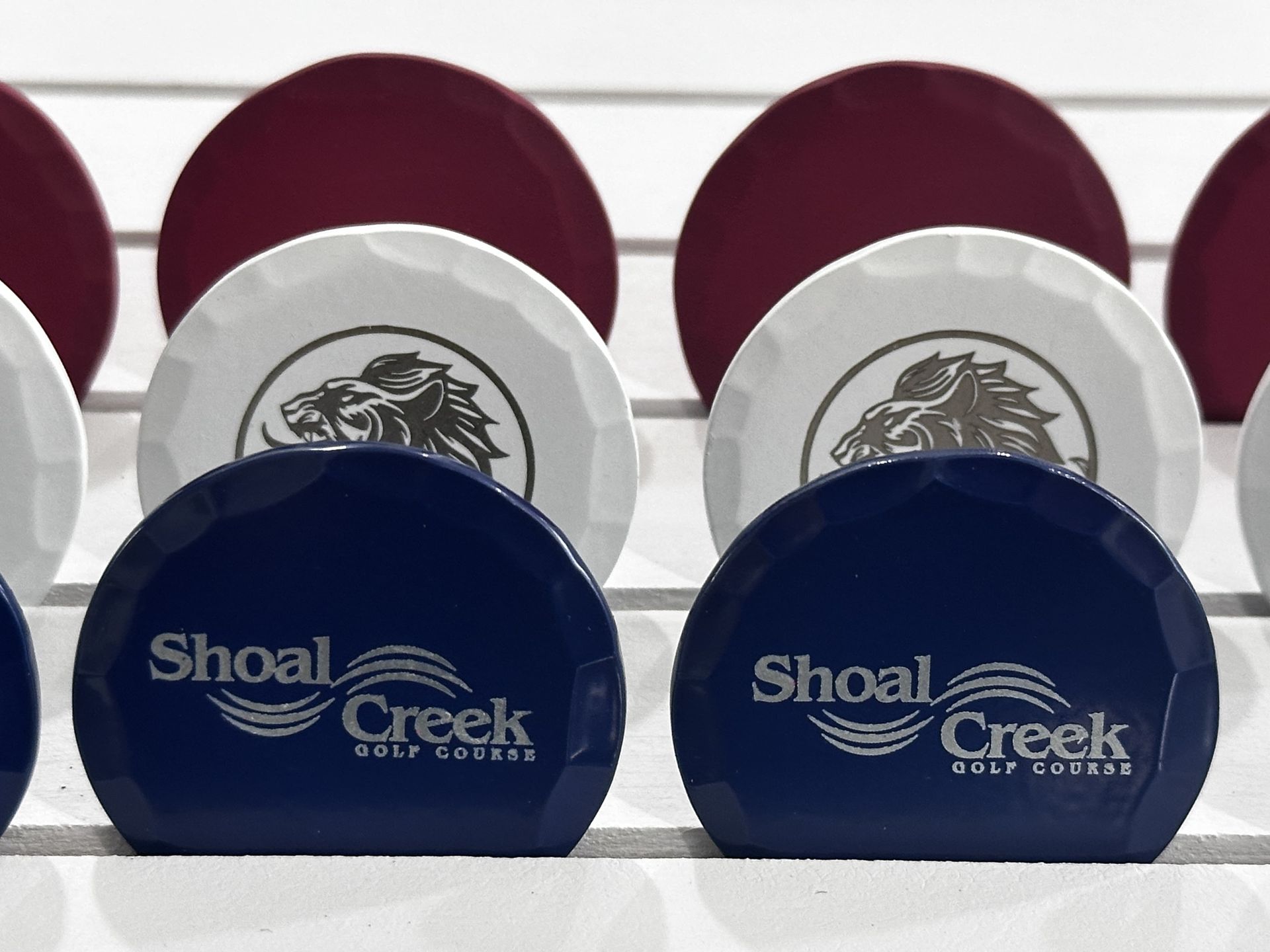 Hammered Etched Red, White & Blue Ball Markers