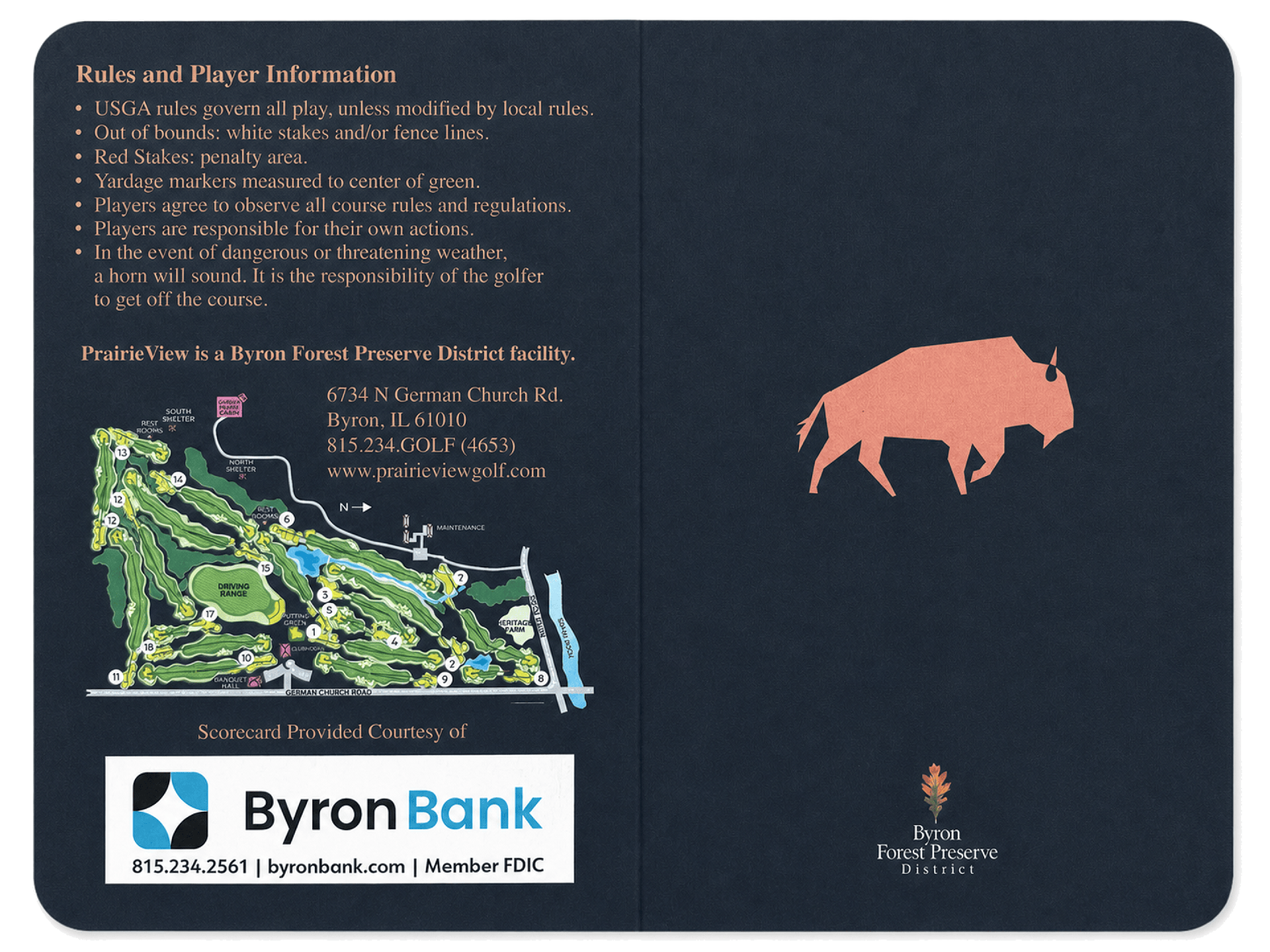 Custom golf scorecard example one