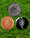 Hammered ball markers - etched