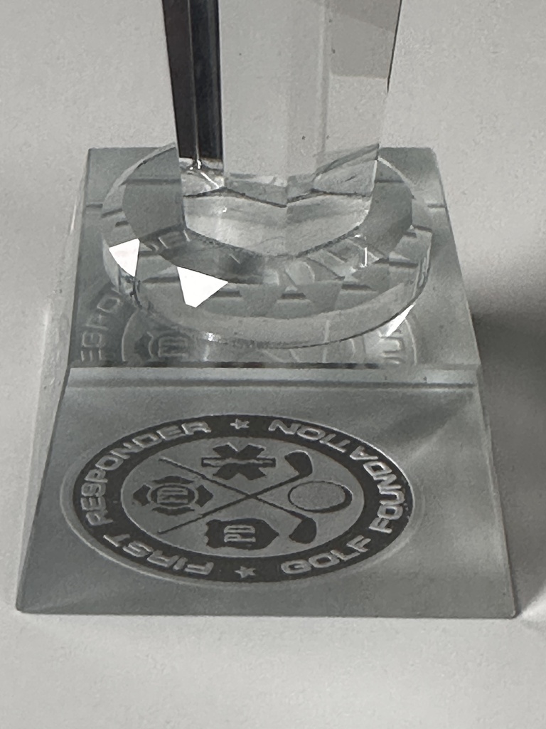 Etched Glass Golf Ball Trophy