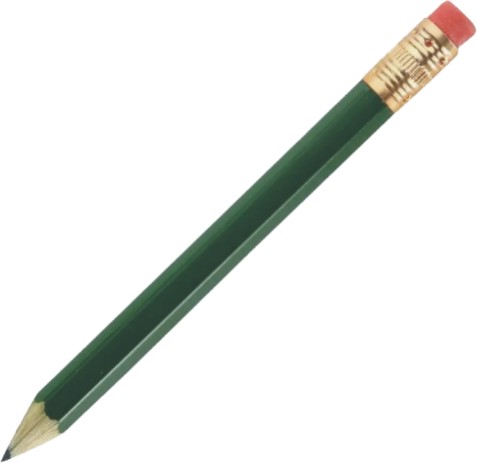 ​​Hex Pencils with Eraser - Green - Plain