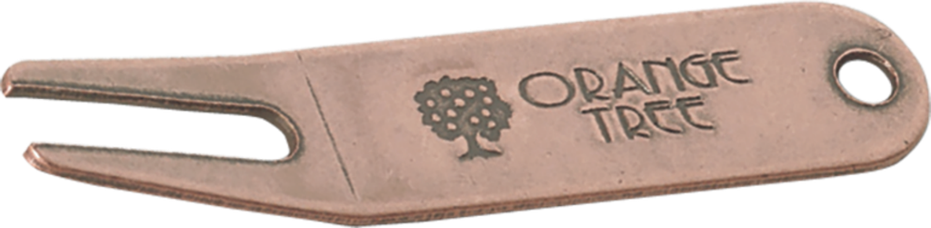 Metal Bent Tab Divot Repair Tool - Embossed