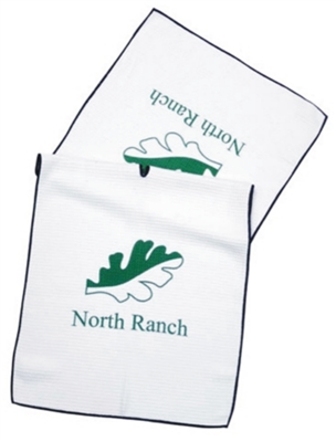 16 x 36 Microfiber ​​Waffle Players Towel - 1 Color Screen Logo 2 Locations