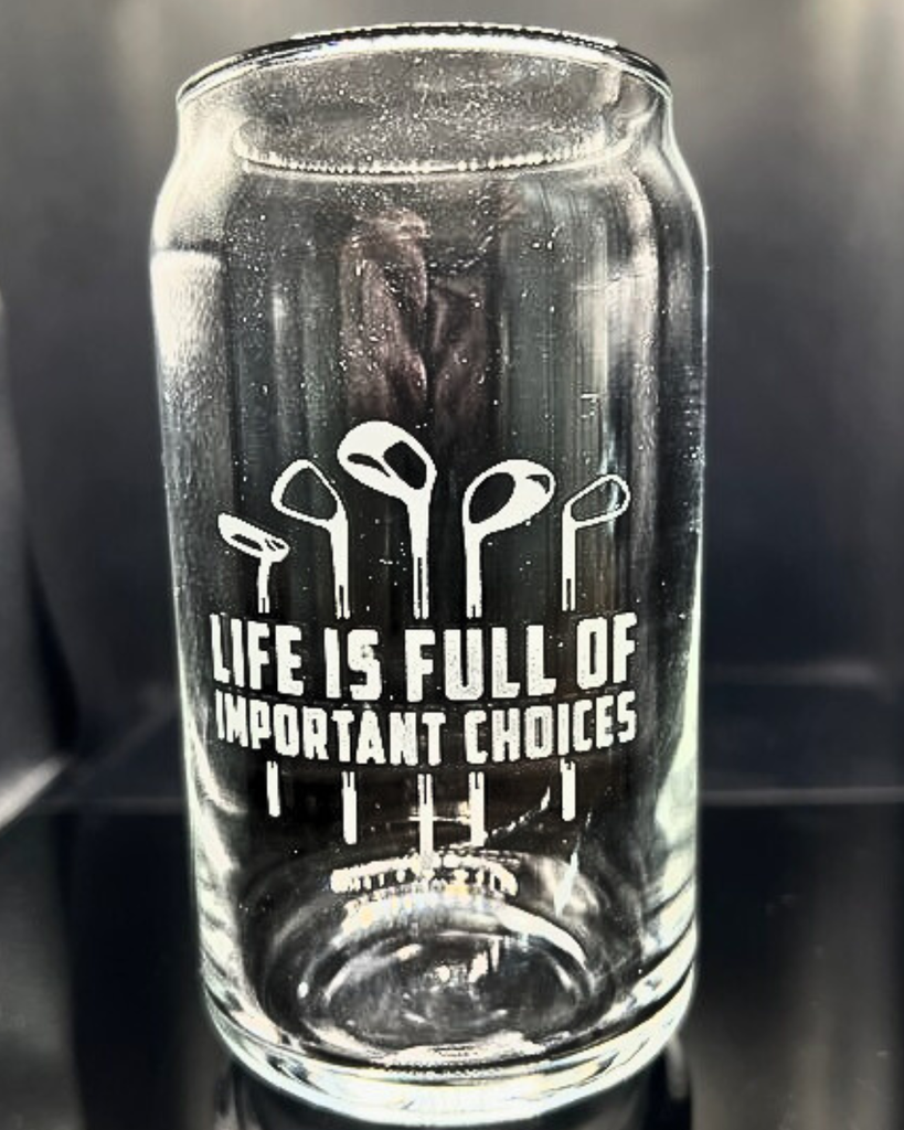 Etched Beer Can Glass - 16 oz 