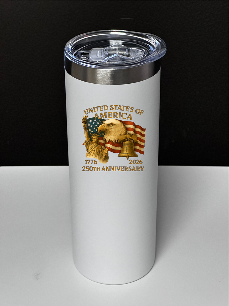 Tumbler - White 20oz with Logo