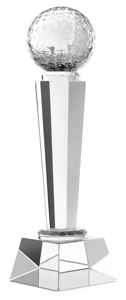 Etched Glass Golf Ball Trophy