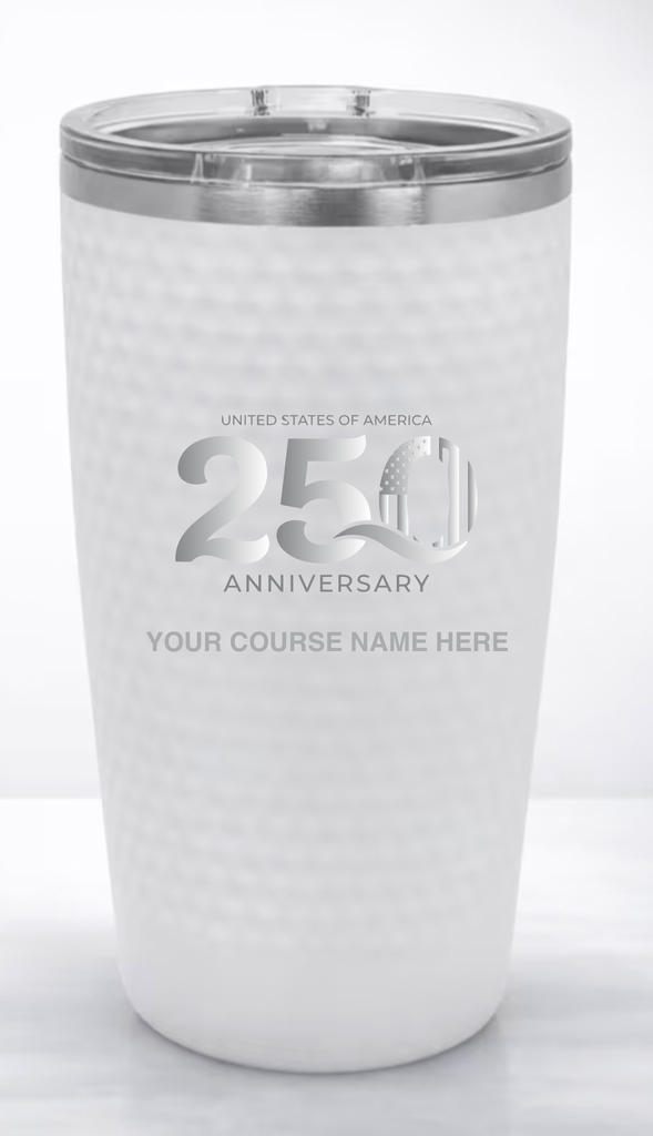 Golf Ball Dimple Tumbler with lid - laser etched - 20 ounces