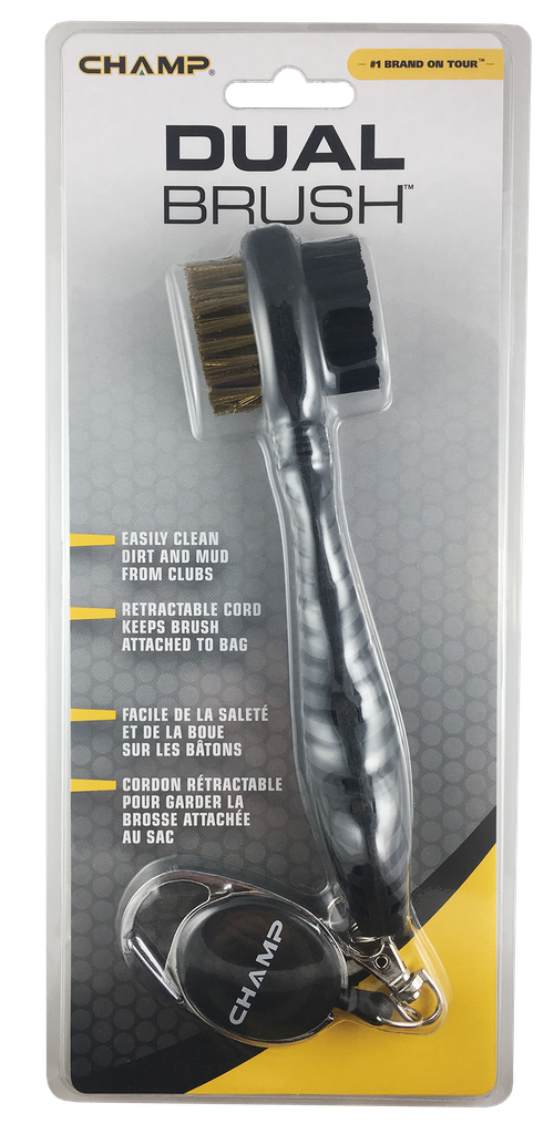 [11-CHDB2Z] ​​Champ Dual Golf Brush W/ Zip Line