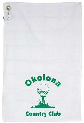 [14-1518-05] ​​15X18 Hemmed Velour White W/ Screen Print - Grommet & Hook
