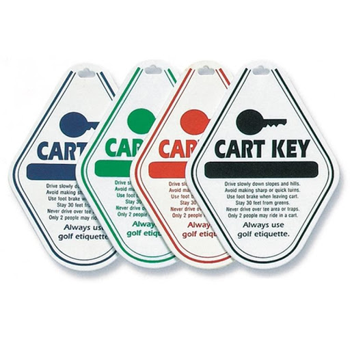 [12-BTCK-C] ​​Cart Key Tag W/Split Ring - White w/Custom Color