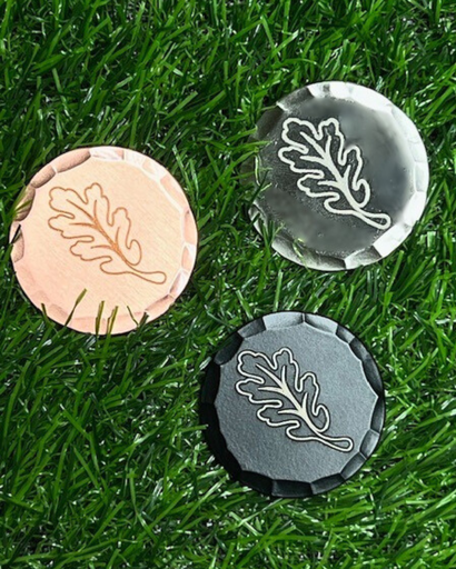 Hammered ball markers - etched