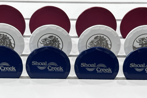 Hammered ball markers - etched