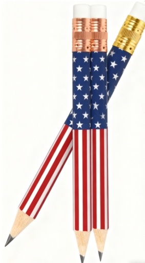 [20-RFLAG] American Flag Pencils-Round