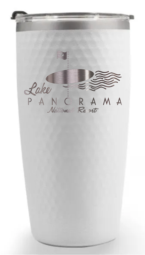 [35-GolfDimpleTumbler20] Golf Ball Dimple Tumbler with lid - laser etched - 20 ounces