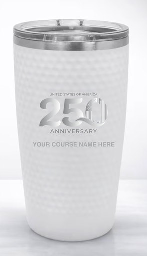 [35-GolfDimpleTumbler20USA] Golf Ball Dimple Tumbler with lid - laser etched - 20 ounces